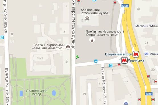 Схема рекламної площини за адресою Конституції пл. - Університетська вул., (колона) (сторона С)