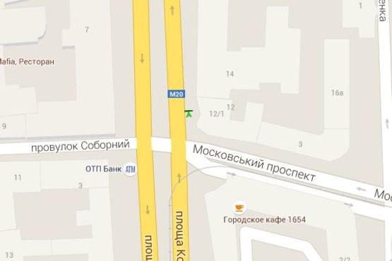 Схема рекламной плоскости по адресу Конституції пл., 12/1