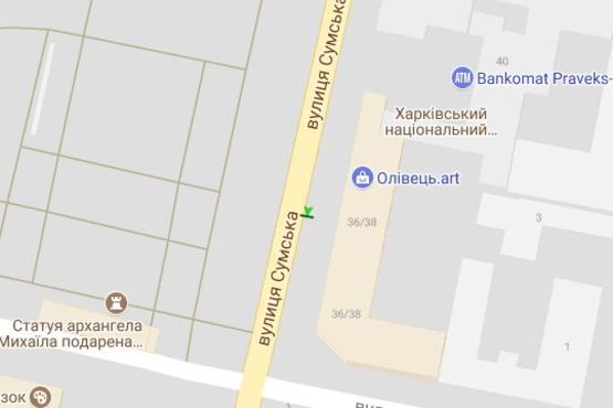 Схема рекламной плоскости по адресу Сумська вул., 36/38 (№2)