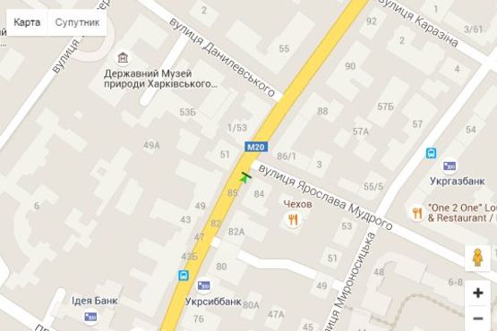 Схема рекламной плоскости по адресу Сумська вул., 84