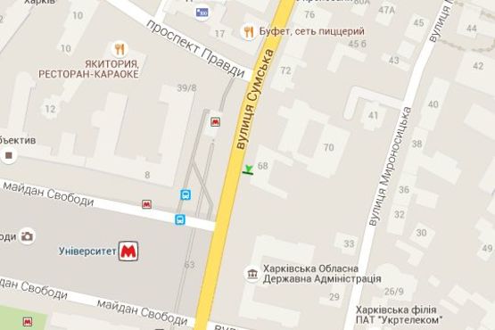 Схема рекламной плоскости по адресу Сумська вул., 68