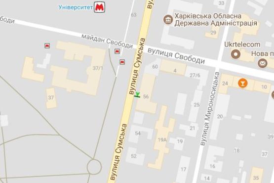 Схема рекламної площини за адресою Сумська вул., 56 (№1)