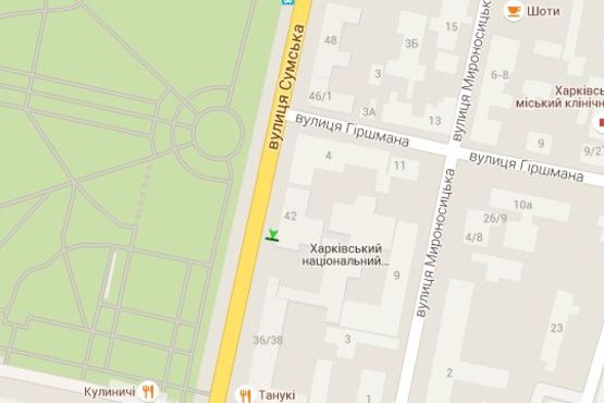 Схема рекламної площини за адресою Сумська вул., 42