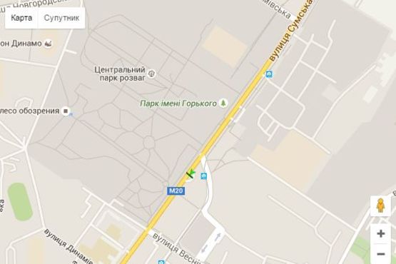 Схема рекламної площини за адресою Сумська вул. - 1-го Травня пл.