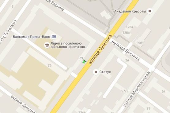 Схема рекламной плоскости по адресу Сумська вул., 77/79