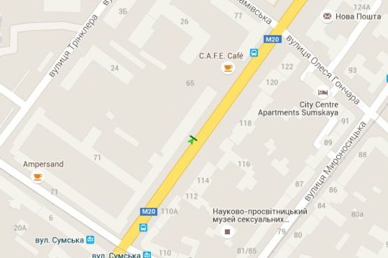 Схема рекламной плоскости по адресу Сумська вул., 73/75