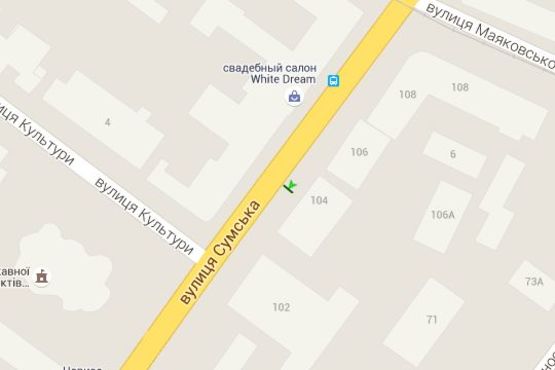 Схема рекламной плоскости по адресу Сумська вул., 104