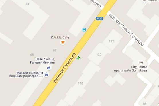 Схема рекламной плоскости по адресу Сумська вул., 118