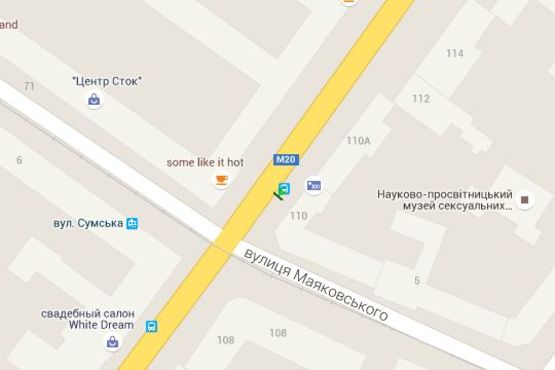 Схема рекламної площини за адресою Сумська вул., 110 (зупинка)