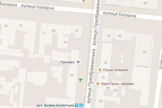 Схема рекламної площини за адресою Преображенська вул., 59/61