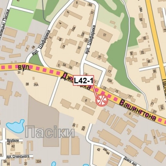 Схема рекламной плоскости по адресу Вашингтона ул., 6, (маркет "Степ", магазин "Babyzone", гипермаркет "МЕТРО"), в направл. ул. Пасечной