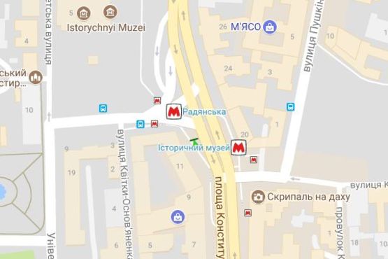 Схема рекламної площини за адресою Конституції пл., 11