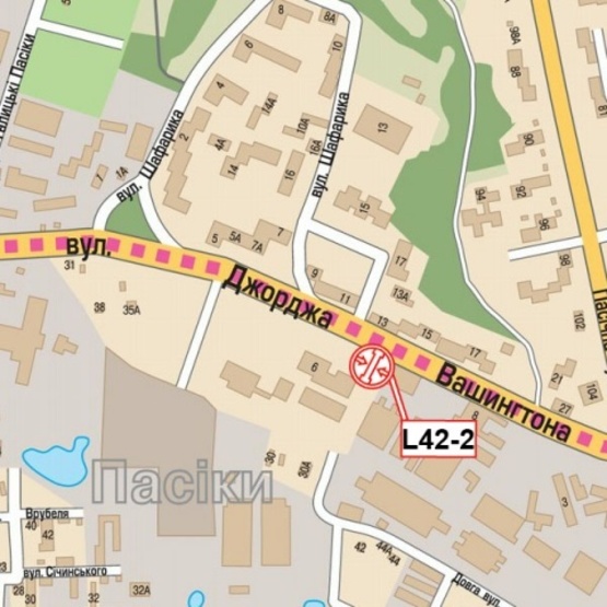 Схема рекламной плоскости по адресу Вашингтона ул., 6, (маркет "Степ", магазин "Babyzone", гипермаркет "МЕТРО"), в направл. ул. Зеленой