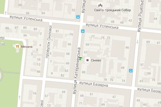 Схема рекламной плоскости по адресу Єкатеринінська вул., 61/63 (№1)