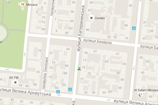 Схема рекламной плоскости по адресу Єкатеринінська вул., 73