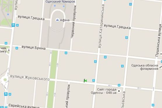 Схема рекламной плоскости по адресу Жуковського вул., 30 - Єкатеринінська вул.