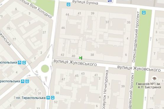 Схема рекламной плоскости по адресу Жуковського вул., 38/40