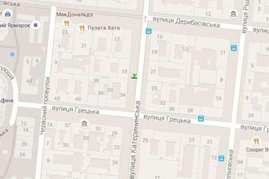 Схема рекламної площини за адресою Єкатеринінська вул., 18