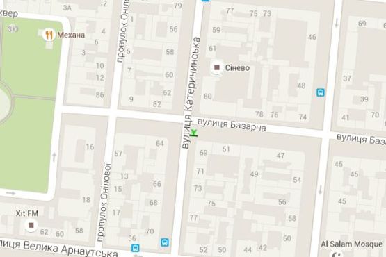 Схема рекламної площини за адресою Єкатеринінська вул., 69 - Базарна вул.