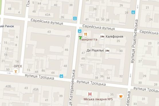 Схема рекламної площини за адресою Єкатеринінська вул., 45 - Єврейска вул.