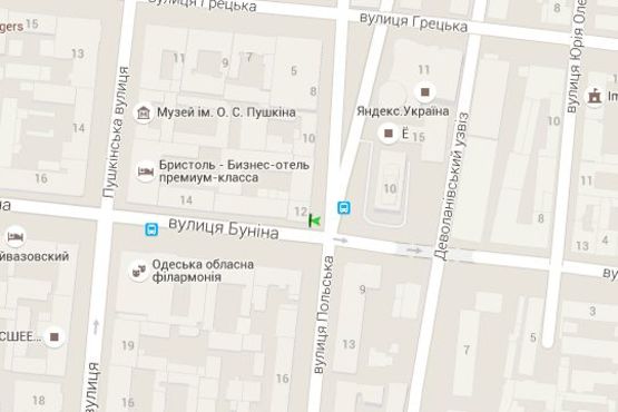 Схема рекламної площини за адресою Буніна вул., 12 - Польська вул. - Польський узвіз