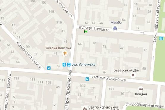 Схема рекламної площини за адресою Троїцька вул., 51 - Преображенська вул.