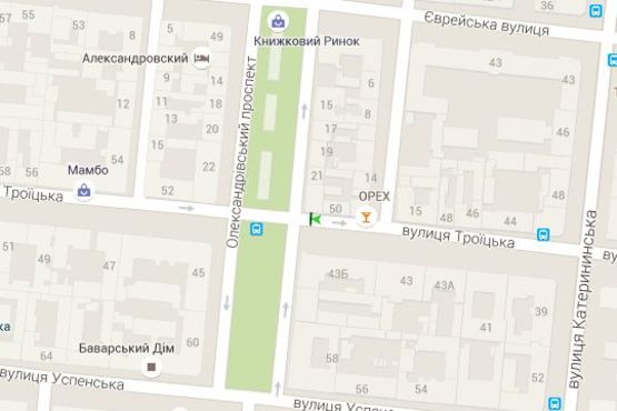 Схема рекламної площини за адресою Троїцька вул., 50 - Олександрівський просп.