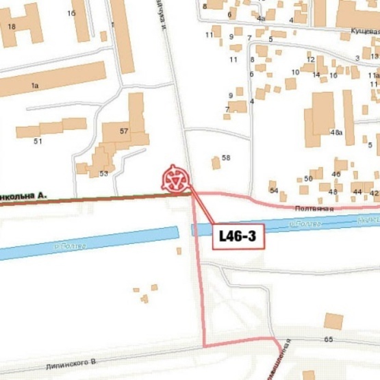 Схема рекламной плоскости по адресу Линкольна ул. - Миколайчука ул., (перекресток), (маркет "Барвинок", ТЦ "Континент", конечная трамвая, ОщадБанк, автостоянка), в направл. ул. Липинского