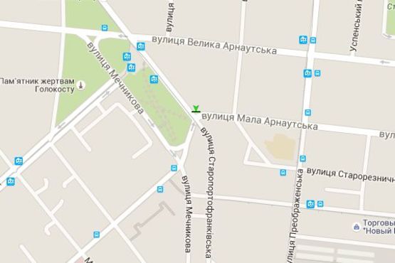 Схема рекламної площини за адресою Мала Арнаутська вул. - Старопортофранківська вул. - Богдана Хмельницького вул. (техничеська сторона)