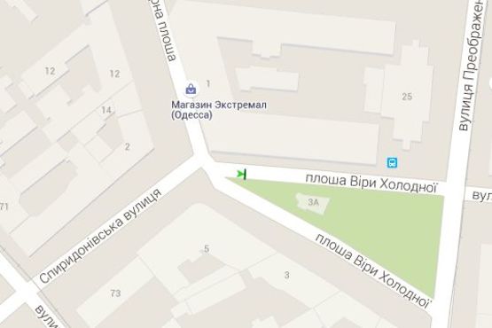Схема рекламної площини за адресою Віри Холодної пл., 3А - Спіридонівська вул.