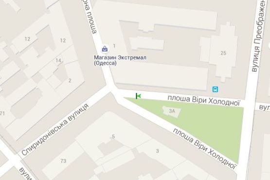 Схема рекламної площини за адресою Віри Холодної пл., 3А - Спіридонівська вул.