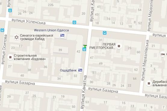 Схема рекламной плоскости по адресу Канатна вул., 42 - Успенська вул.