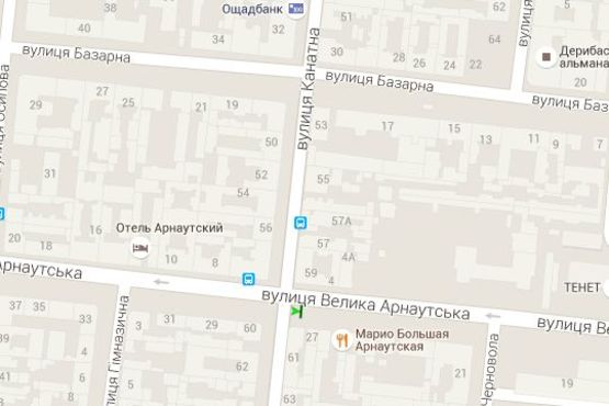 Схема рекламної площини за адресою Велика Арнаутська вул., 27 - Канатна вул., 61