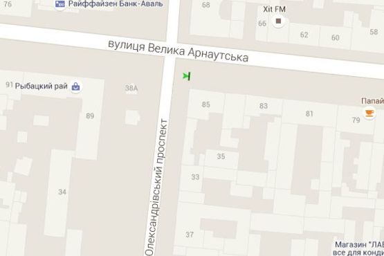 Схема рекламної площини за адресою Велика Арнаутська вул. - Олександрівський просп.