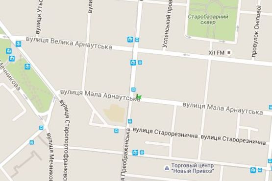 Схема рекламной плоскости по адресу Мала Арнаутська вул. - Преображенська вул.