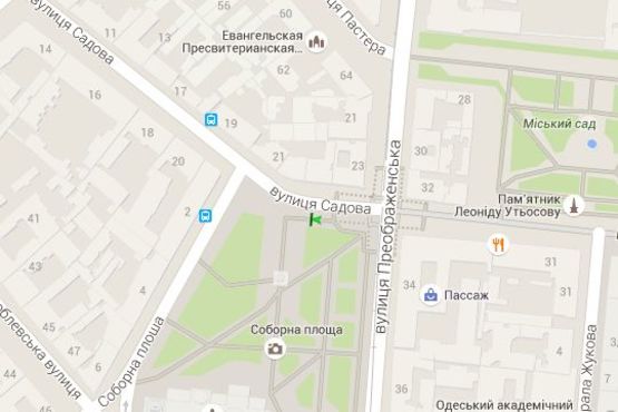 Схема рекламной плоскости по адресу Соборна пл. - Садова вул.