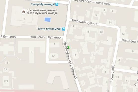 Схема рекламной плоскости по адресу Французький бульв. - Леонтовича вул. (Белінського вул.)