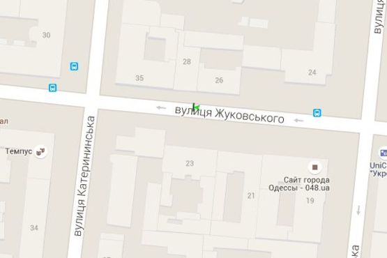 Схема рекламной плоскости по адресу Жуковського вул., 26/28