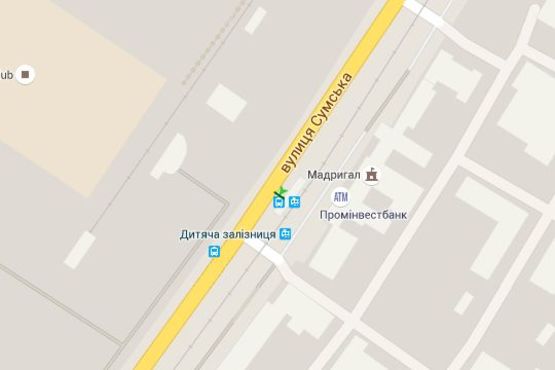 Схема рекламной плоскости по адресу Сумська вул., 132 (зупинка "Дитяча залізниця")