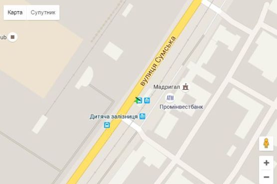 Схема рекламной плоскости по адресу Сумська вул., 132 (зупинка "Дитяча залізниця")