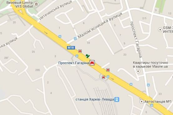 Схема рекламної площини за адресою Вернадського вул. - Гагаріна просп., (зупинка №1) (з центру)