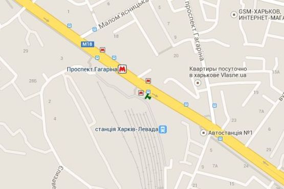 Схема рекламної площини за адресою Вернадського вул. - Гагаріна просп., (зупинка №2) (в центр)