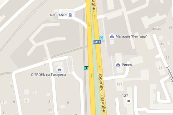 Схема рекламной плоскости по адресу Гагаріна просп., 131 (зупинка)