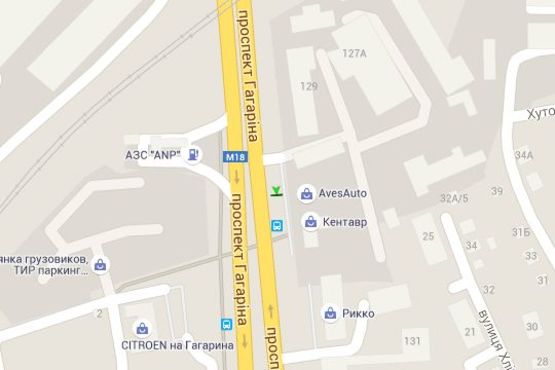 Схема рекламної площини за адресою Гагаріна просп., 129 (зупинка)