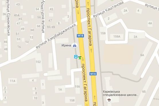 Схема рекламної площини за адресою Гагаріна просп. - Азербайджанська вул., (зупинка)
