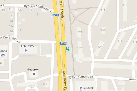 Схема рекламной плоскости по адресу Гагаріна просп., 157/6 (зупинка)