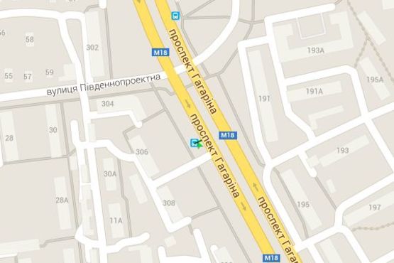 Схема рекламної площини за адресою Гагаріна просп., 306 (зупинка)