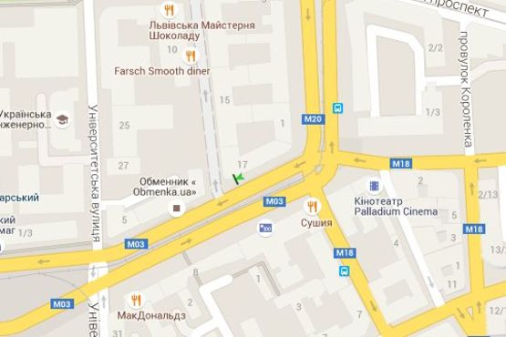 Схема рекламной плоскости по адресу Павлівська пл. (Рози Люксембург пл.), 7 (№2)