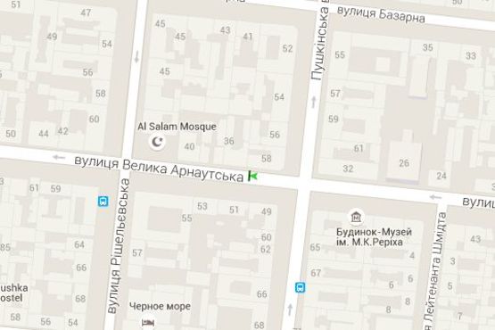 Схема рекламной плоскости по адресу Велика Арнаутська вул., 34 - Пушкінська вул.