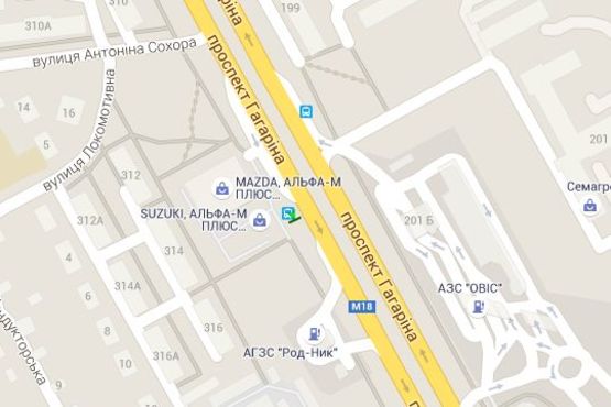 Схема рекламной плоскости по адресу Гагаріна просп., 314 (зупинка)